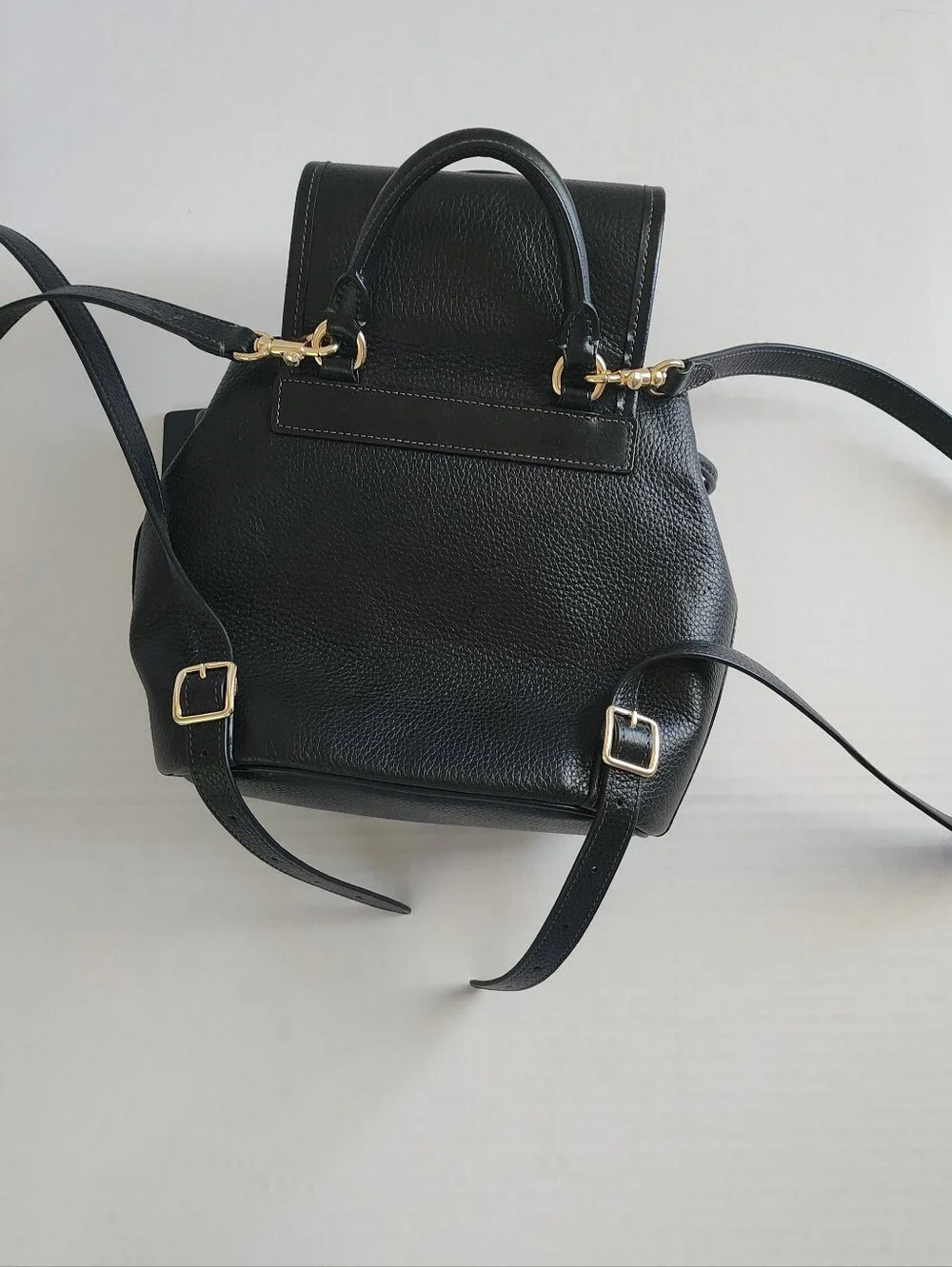 Coach Hadley Black Pebbled Leather Mini Backpack with Gold-Tone Hardware